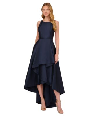 【海外限定】AdriannaPapell ガウン☆Blue Beaded Mikado Gown Adrianna Papell Women's Beaded Mikado High-Low Gown - Macy's