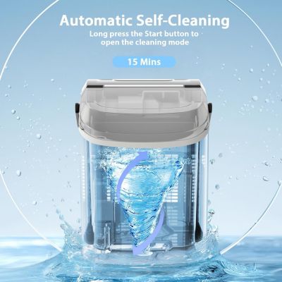 Nugget Ice Maker Countertop with Handle, 35Lbs/24Hrs,7 Mins Fast Ice Making, Stainless Steel Pellet Ice Maker with Ice Basket/Ice Scoop for Home/Bar/Party/Office