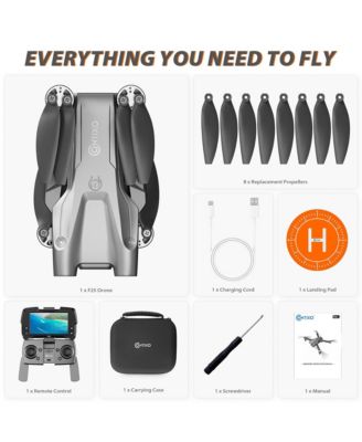 F25 Foldable Drone – 1080p FHD Camera - FAA-Exempt - FPV Screen, GPS, Smart Modes, Brushless Motors, Travel Case Compact Drone for Beginners