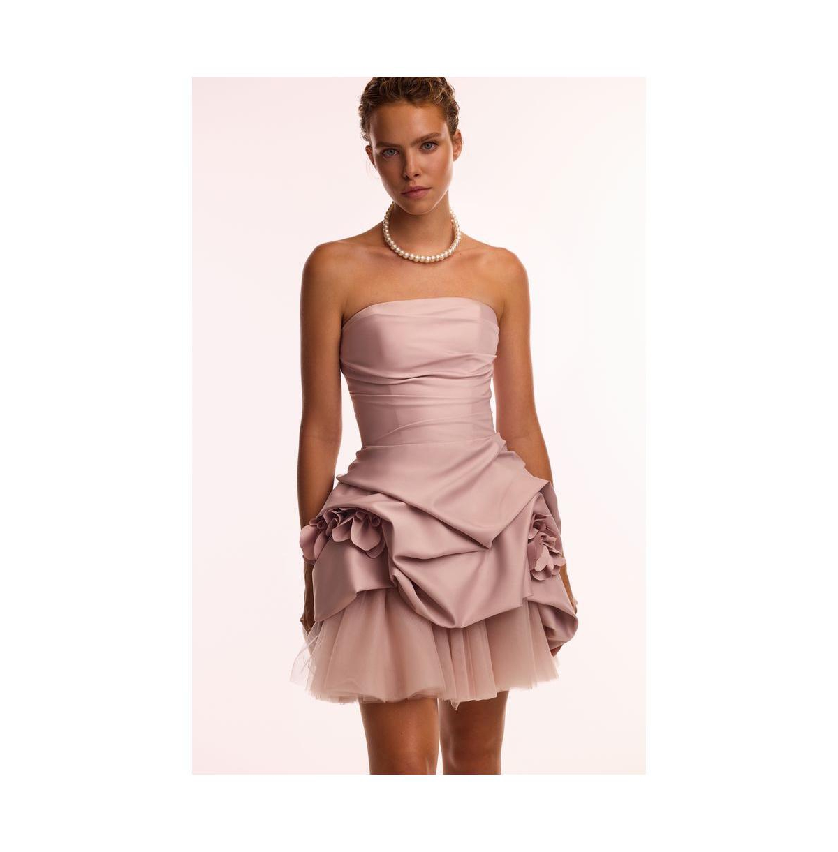 Women's Rosette mini dress in misty rose - Misty rose