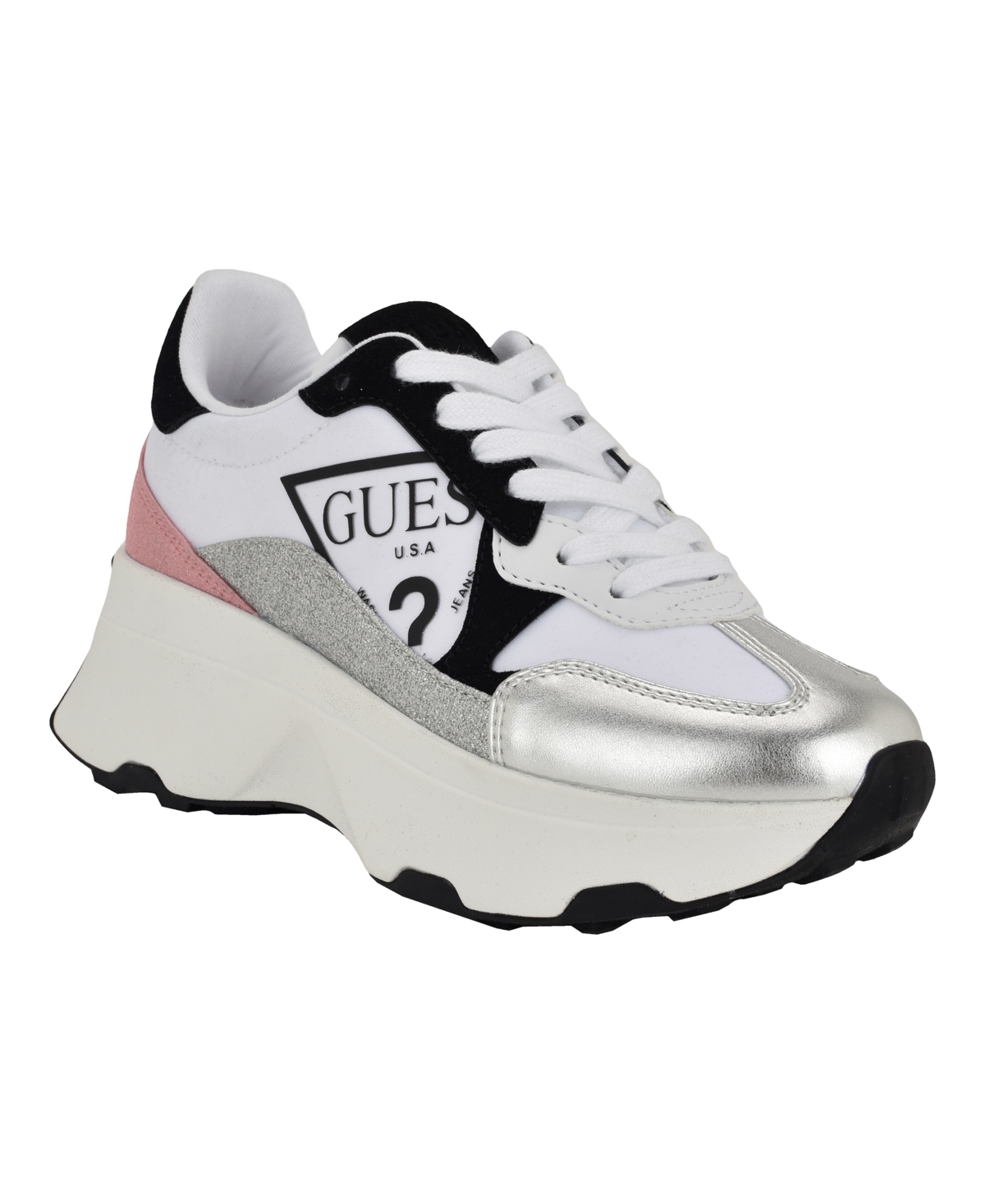 Women's Calebb Chunky Platform Fashion Sneakers - Silver/White/Black