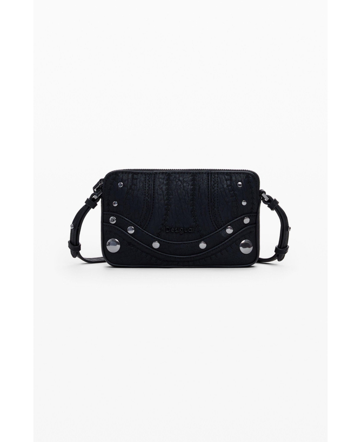 Women's Medium embroidered crossbody purse - Black