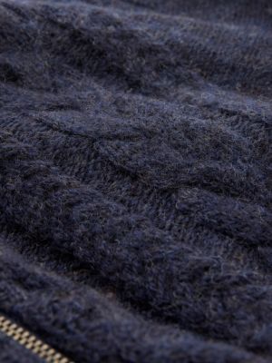 Women's British Wool Cable Zip Cardigan