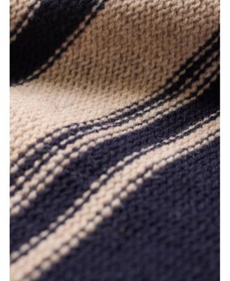 Women's Pure Wool Stripe Button Neck Sweater