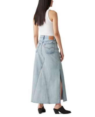 Levi's Women's Cotton Iconic Side-Slit Maxi Skirt - Macy's