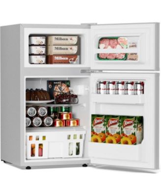 3.2 Cu Ft Mini Fridge with Freezer — Double Door, Adjustable Removable Shelves — Ideal for Basement, Apartment, Dorm, or Office