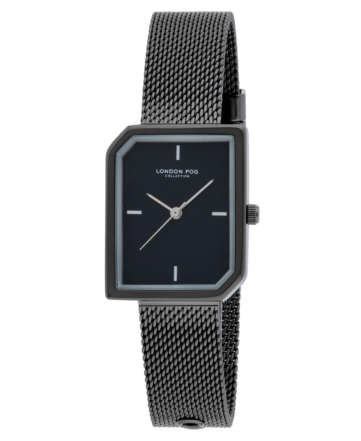 Unisex Cavern Black Alloy Mesh Watch, 24mm - Black