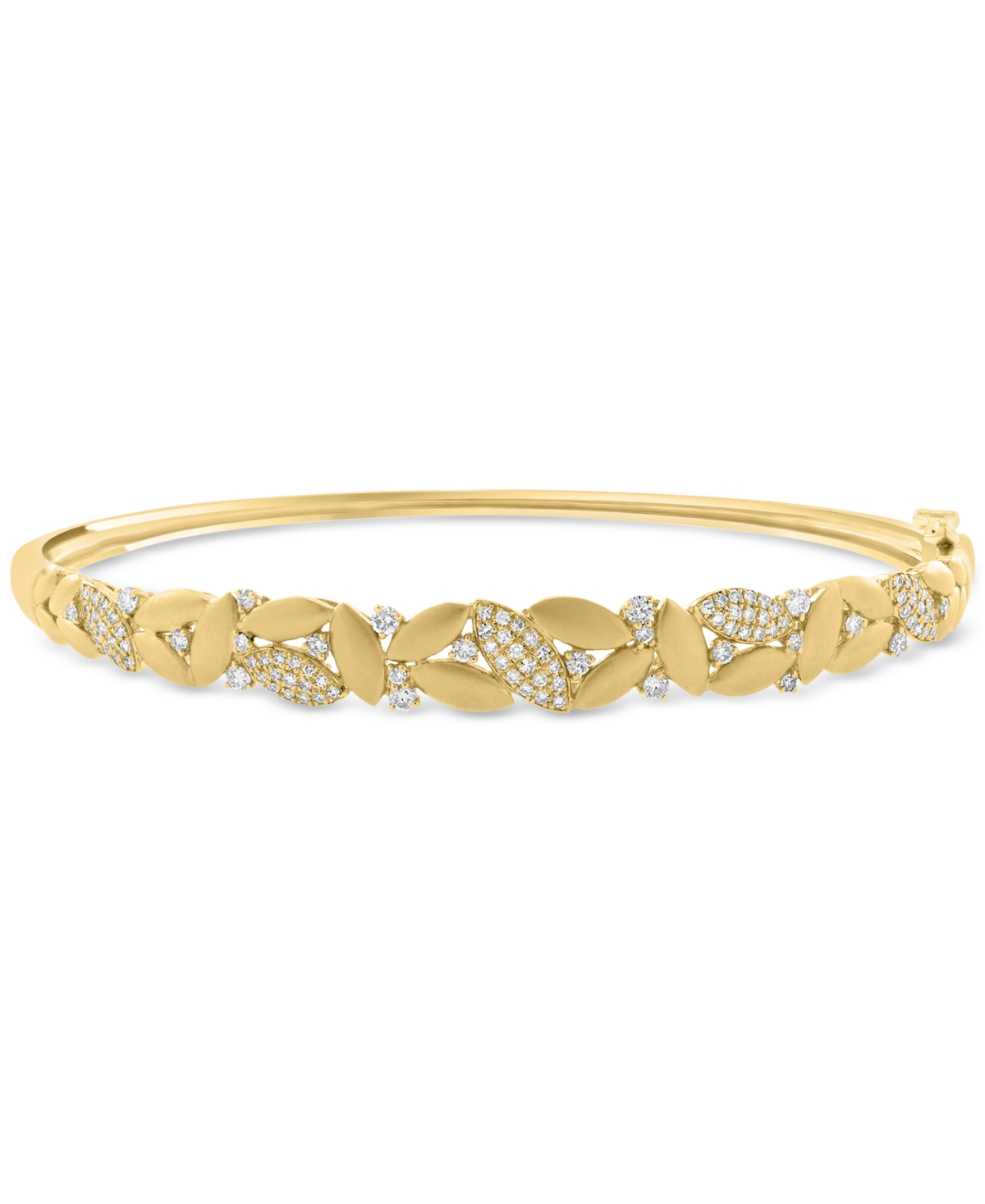 Effy Diamond & Polished Navette Cluster Bangle Bracelet (1/2 ct. t.w.) in 14k Gold - Gold