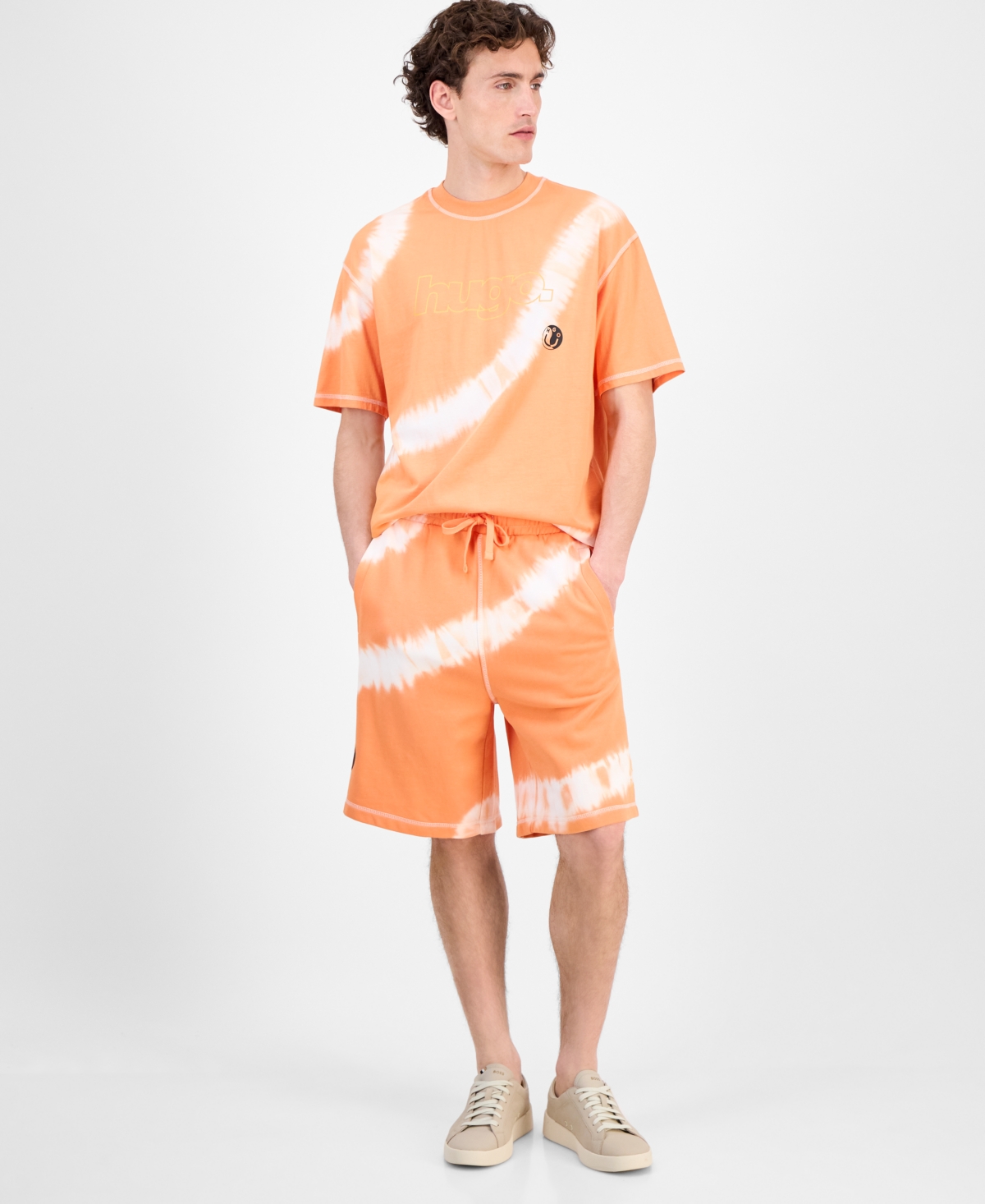 Hugo Boss Men's Nodyem Logo Graphic Tie-dye Cotton T-shirt
