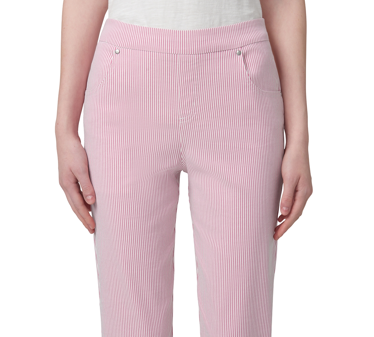 Hue Women's Spring Stripe Pedal Pusher Pants In Pink