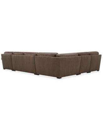 Radley Roll Arm 152" 5-Pc. Leather Wedge Corner Chaise Sectional, Exclusively at Macy's