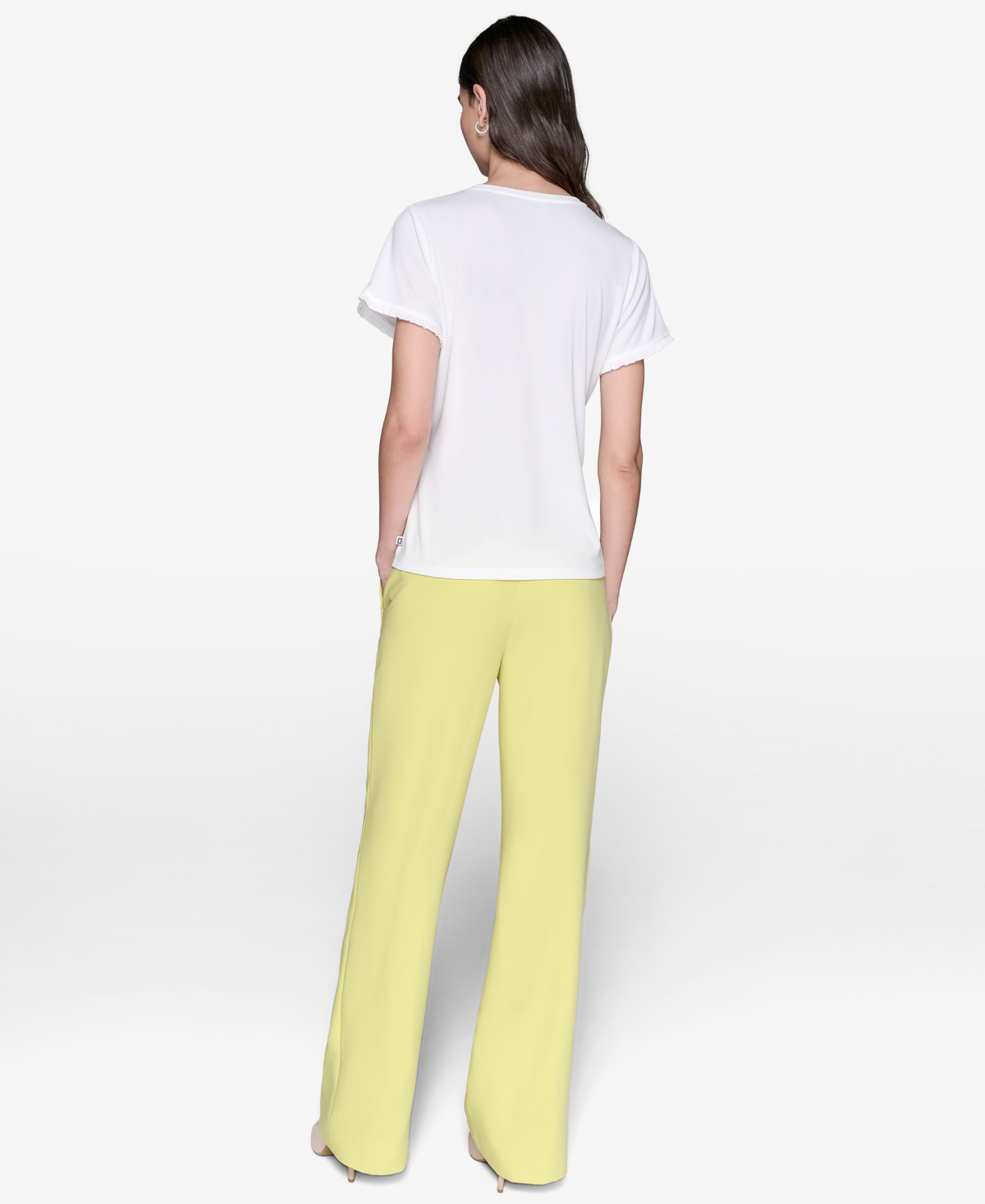 Karl Lagerfeld Women's Crewneck Tulip-sleeve Blouse