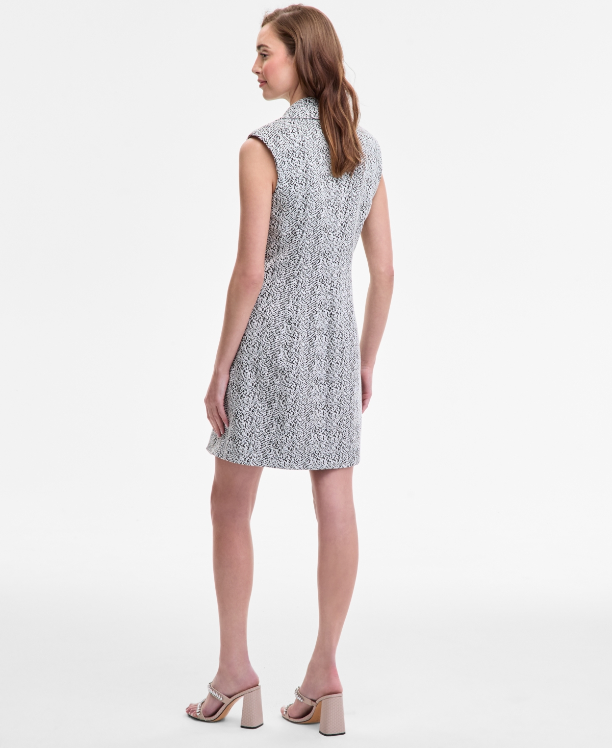 Karl Lagerfeld Women's Abstract Jaquard Knit Dress In Gray