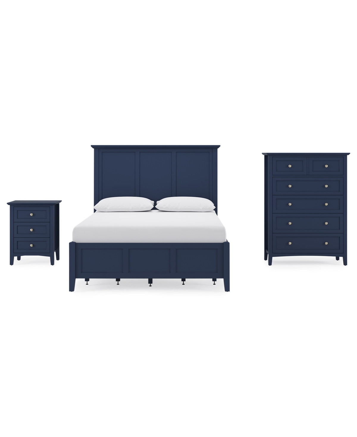 Macy's Hedworth California King Storage 3-pc. Set (bed, Chest & Nightstand) In Blue