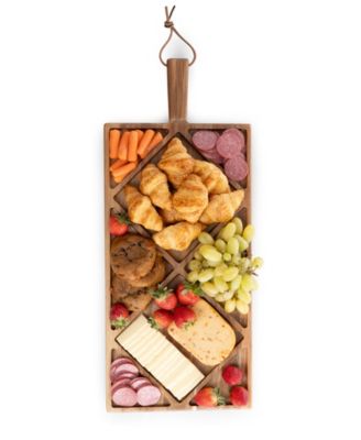 Acacia Grazing Charcuterie Sectioned Paddle Serving Board