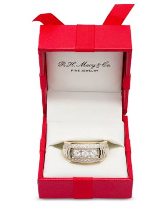 Men's Diamond Two-Tone Statement Ring (1 ct. t.w.) in 10k Gold