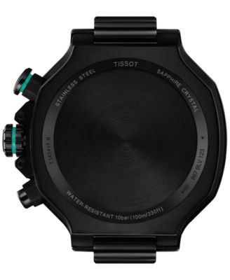 Men's Swiss Chronograph T-Race Green Silicone Strap Watch 45mm 