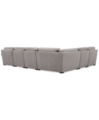 Radley Roll Arm 145" 6-Pc. Leather Wedge Corner Chaise Sectional