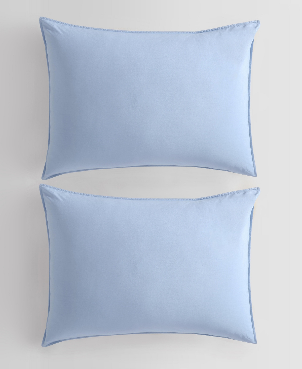 Calvin Klein Washed Percale Cotton Solid 3 Piece Duvet Cover Set, Queen In Chambray Blue
