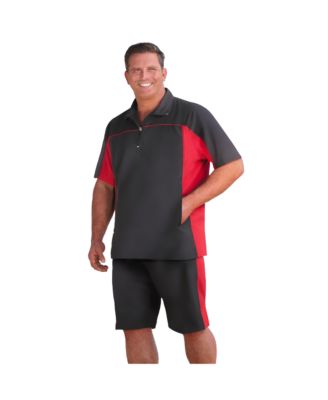 Big & Tall Quarter Zip Short Sleeve Colorblock Tracksuit