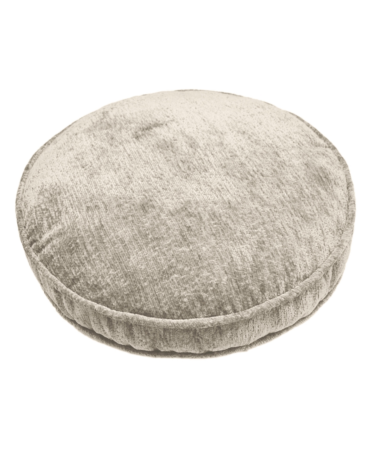 Ediehome Delmonico Chenille Decorative Pillow, 16" Round In Gray