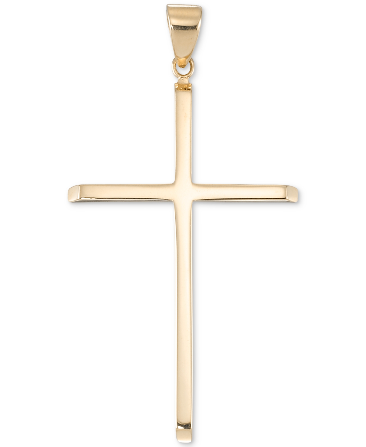 High Polished Classic Cross Pendant in 10k Gold - Yellow Gold
