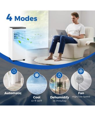 Portable Air Conditioner 8000 BTU Floor AC Unit Fan & Dehumidifier w/ 24H Timer 2 Fan Speeds