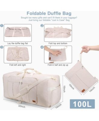 100L Travel Duffle Bag for Men, Urtala 32” Large Duffle Bag for Traveling with Shoe Compartment, Foldable Travel Duffel Bag Weekender Bag Gym Bag for Men Women Water & Tear Resistant