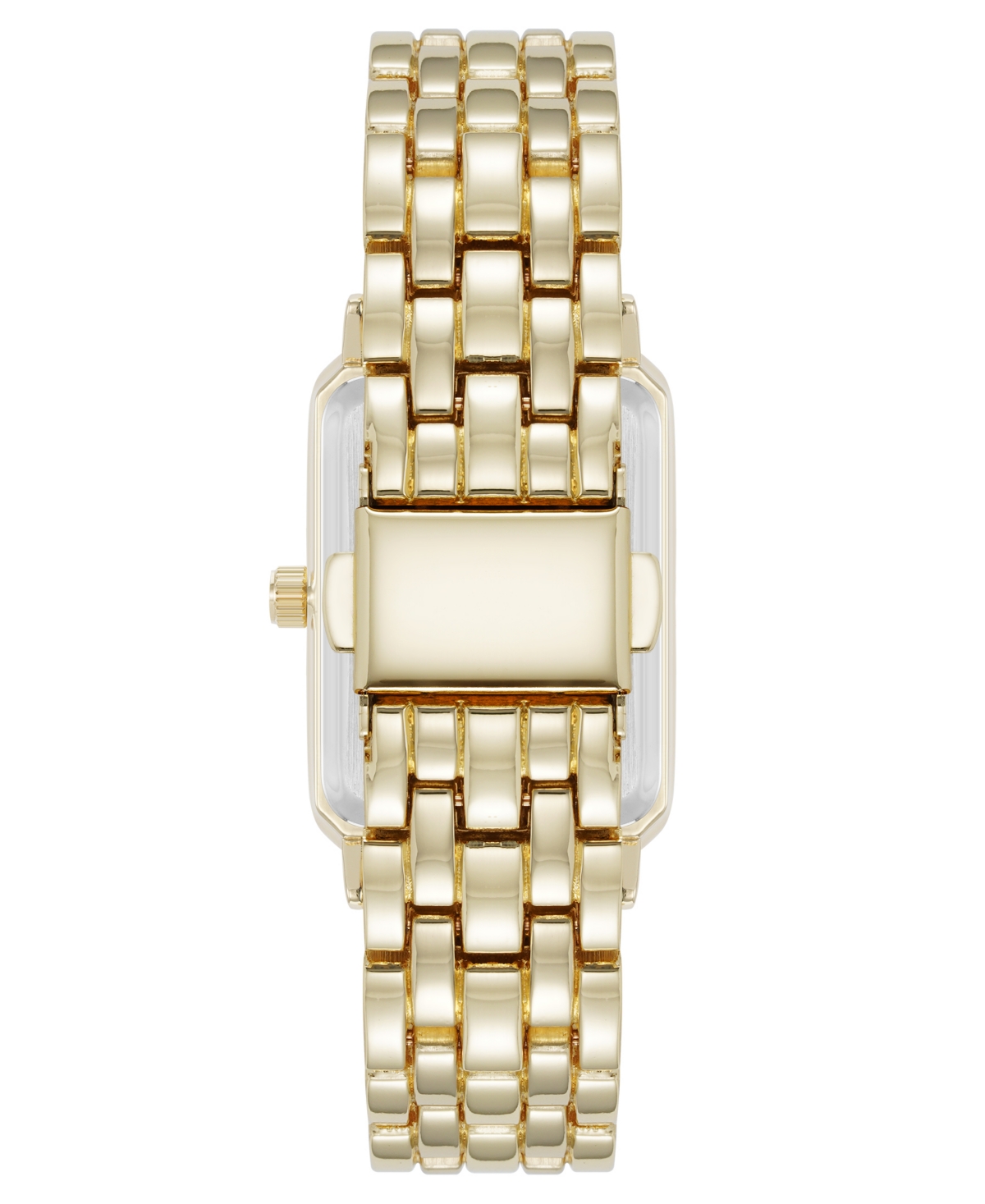 Anne Klein Women's Quartz Rectangular Estate Gold-tone Metal Alloy And Pink Dial Watch, 25mm In Pink,gold-tone