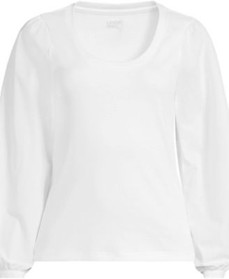 Women's Supima Interlock Scoop Neck Blouson Sleeve Top