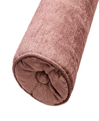 Delmonico Chenille Lumbar Neck Roll Decorative Pillow, 7"x18"