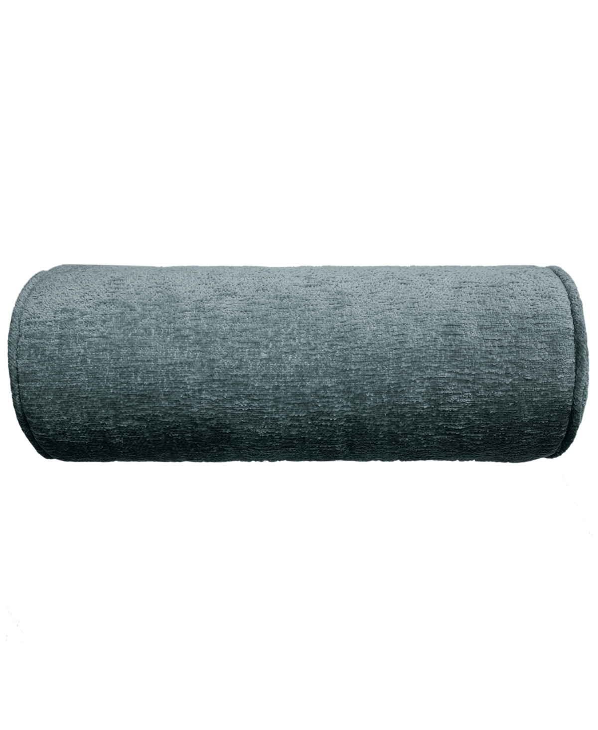 Ediehome Delmonico Chenille Lumbar Neck Roll Decorative Pillow, 7"x18" In Gray