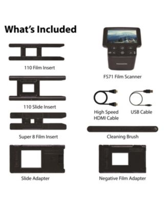 24MP Large 5" Display & HDMI Film Scanner, Converts 35mm/126/110/Super 8 Film & Slides w/ HDMI Cable