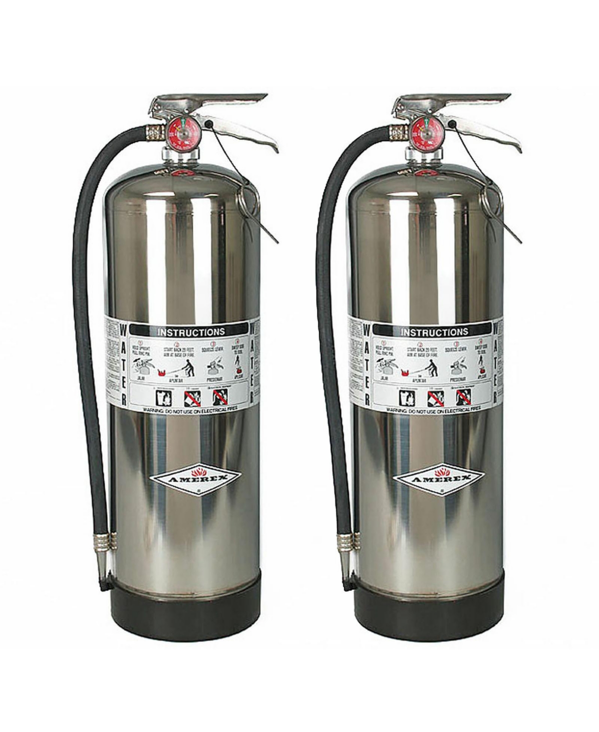 240 2.5 Gallon Class A Water Fire Extinguisher with Aluminum Valve & Wall Hanger - 2 Pack