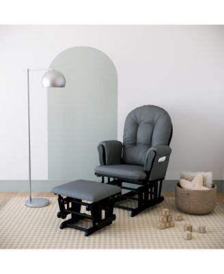 Hoop Glider and Ottoman - Black with Gray