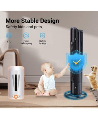 Smart Tower Fan with Remote Control, 6 Hyper Speeds & 3 Modes, 40 inches, 15h Timer Portable Floor Bladeless Fan