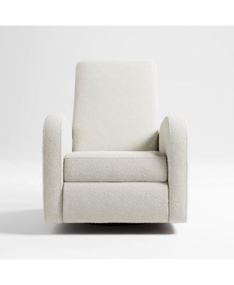  1 Pc   Basketweave or Boucle Fabric  Power Recline, Swivel, Glider, USB-A & USB-C Charging Nursery Recliner chair