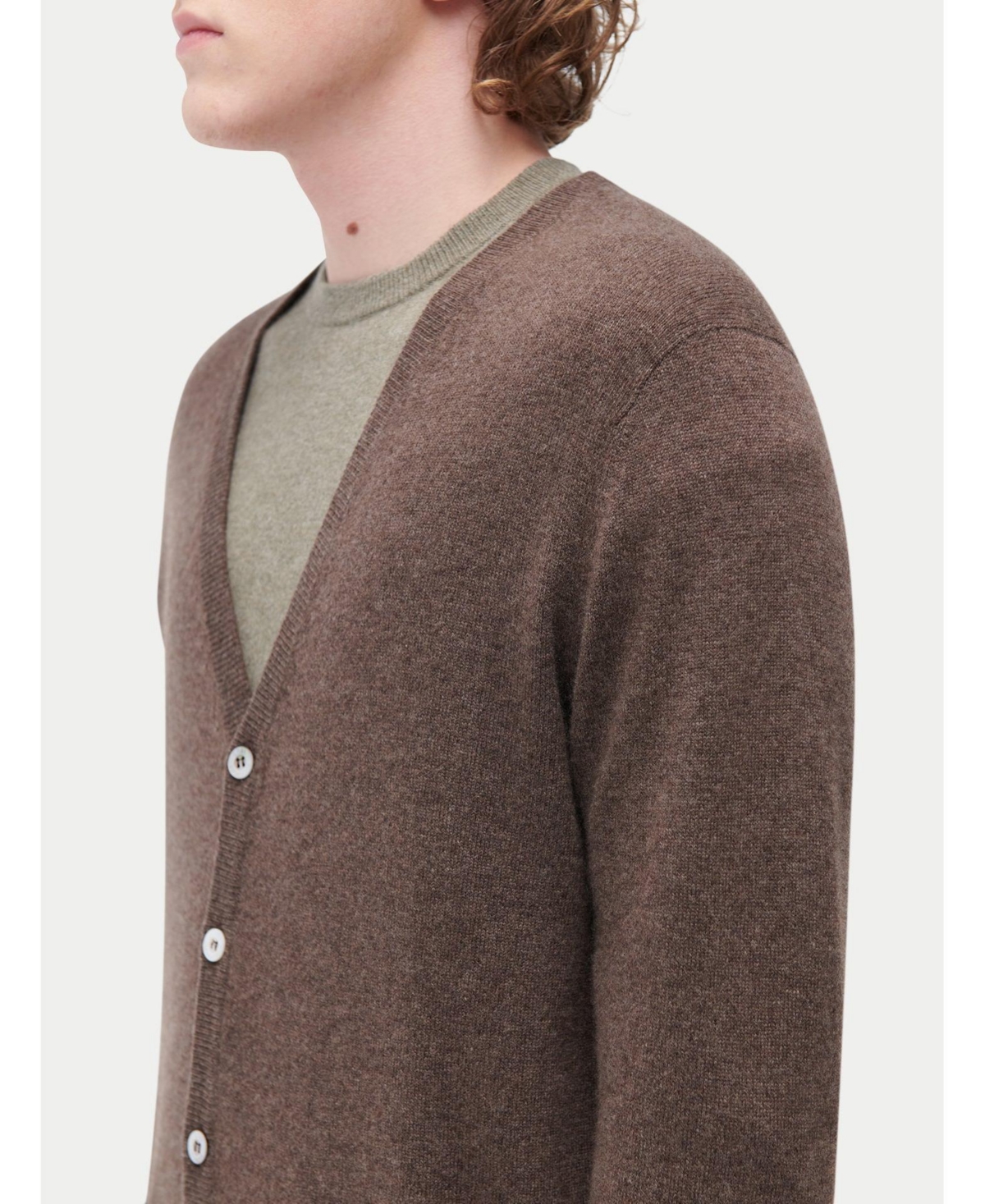 Gobi Cashmere Men's V Neck Button Cardigan