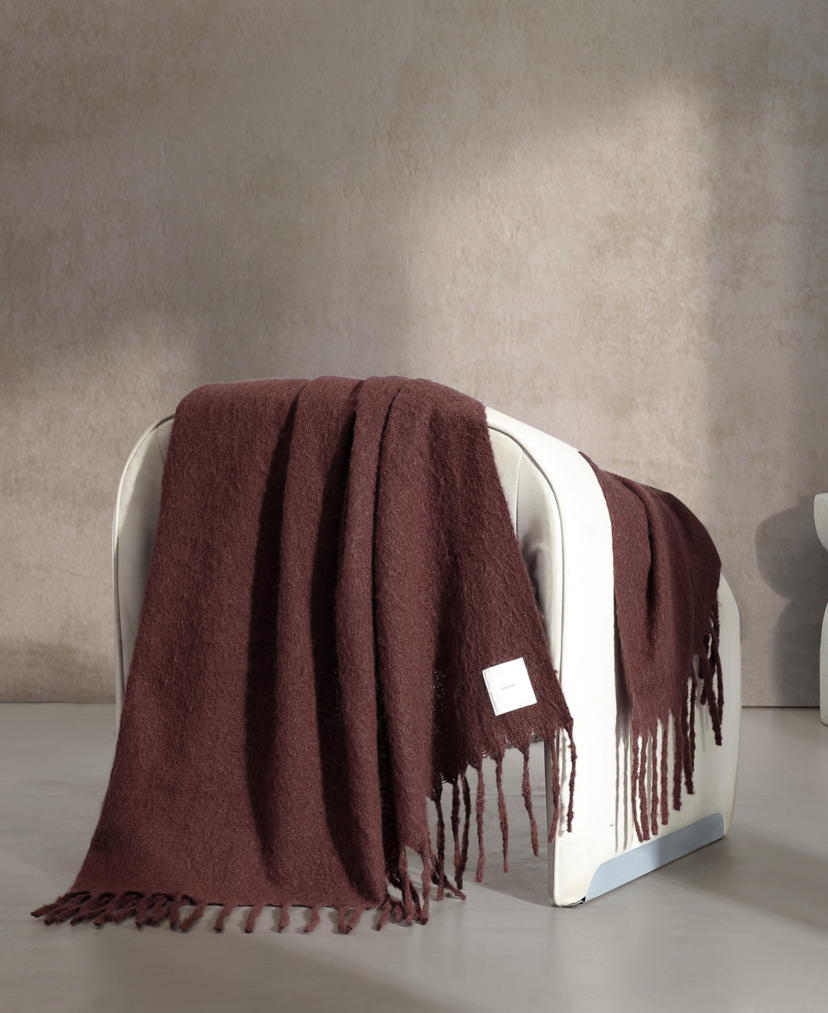 Calvin Klein Solid Fridge Hem Throw, 70" X 50"