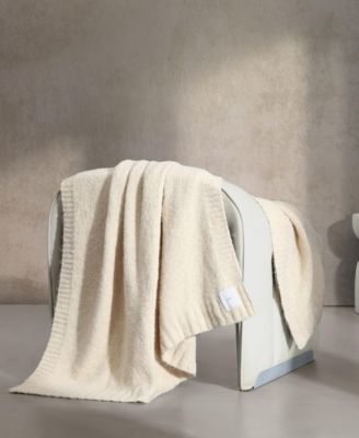 Knitted Solid Throw, 70" X 50"