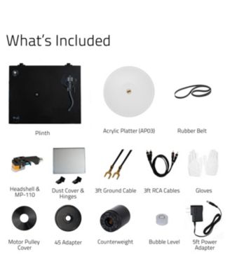 RT85N High Fidelity Turntable – Vinyl Record Player with MP-110 Cartridge, Acrylic Platter & Vibration Isolation Features