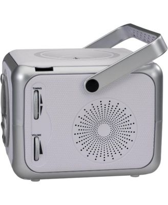 Cd555 Silver Portable Bluetooth Music System With Cd