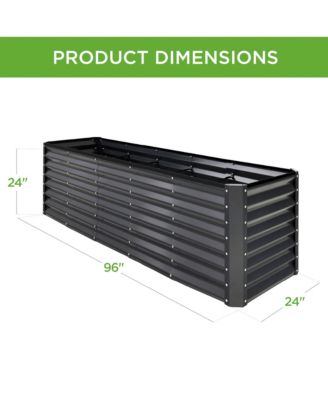 8x2x2ft Outdoor Metal Raised Garden Bed, Planter Box for Vegetables, Flowers, Herbs