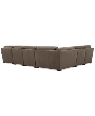 Radley Roll Arm 145" 6-Pc. Leather Wedge Corner Chaise Sectional