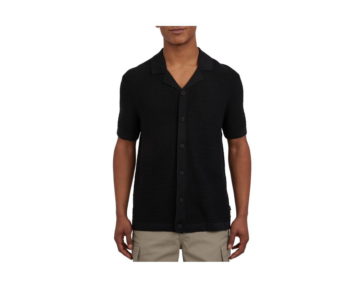 Men's Grid Sweater Camp Shirt