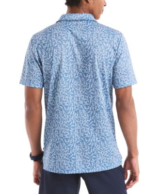 Men's Classic-Fit Seahorse-Print Birdseye Interlock Performance Golf Polo Shirt