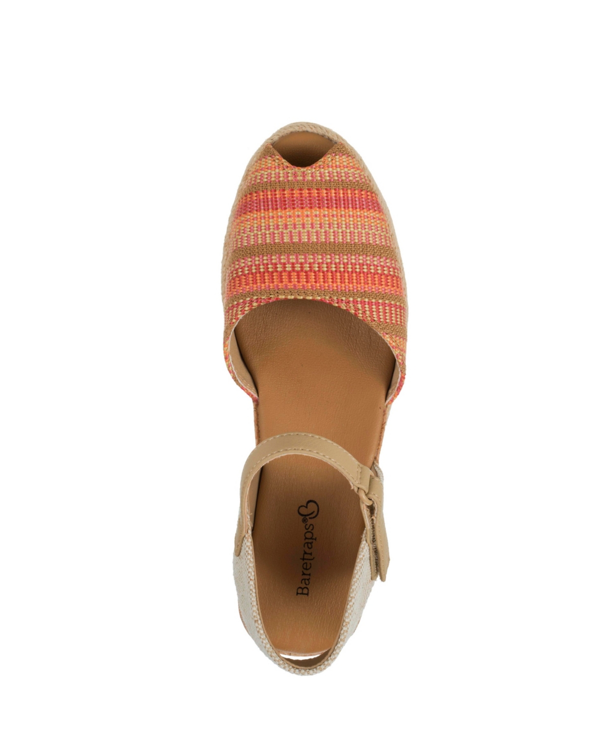 Baretraps Women's Acadia Peep Toe Wedge Sandals In Coral Multi
