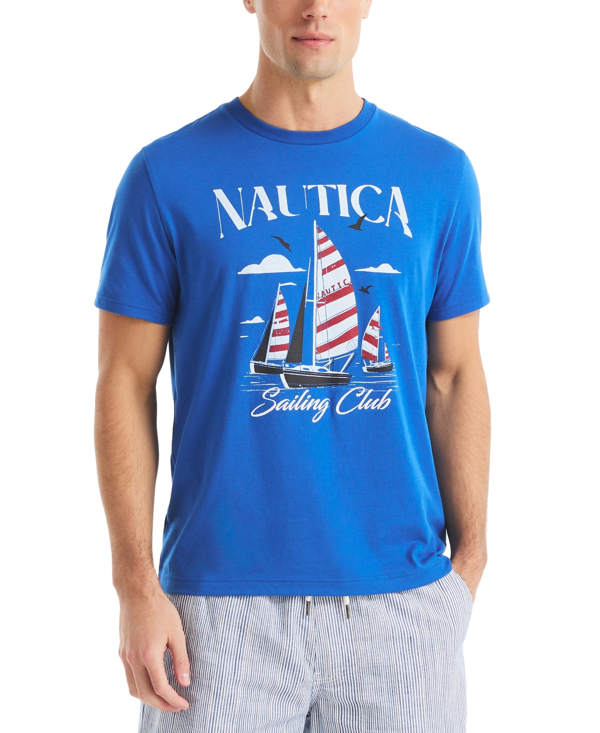 Men's Sailing Club Logo Graphic T-Shirt - Olympic Blue