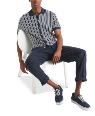 Men's Classic-Fit Stripe Sweater-Knit Polo Shirt