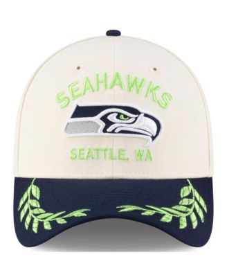 Men's Cream/ College Navy Seattle Seahawks 2025 NFL Draft 39THIRTY Flex Hat